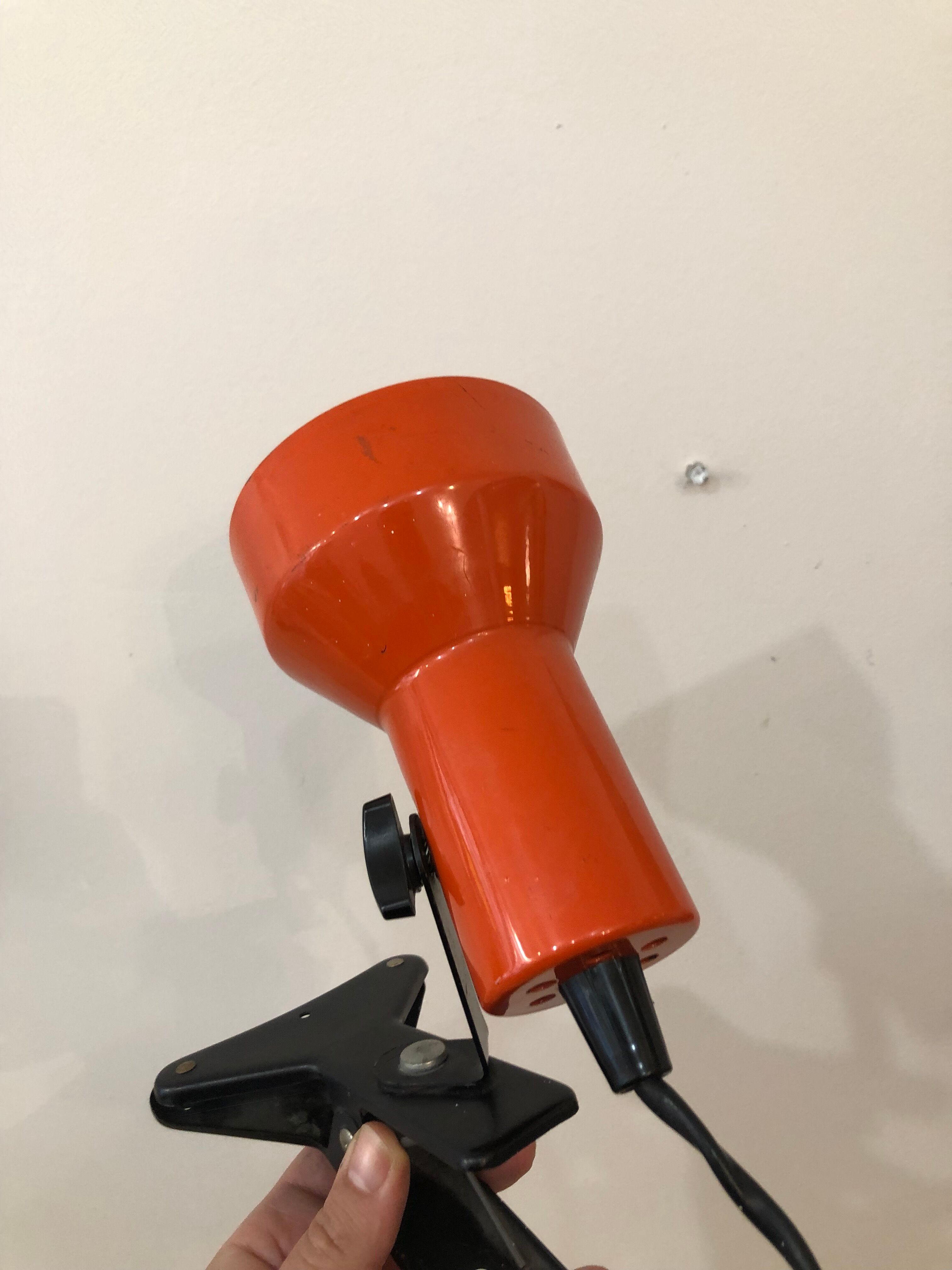 Orange pinch lamp