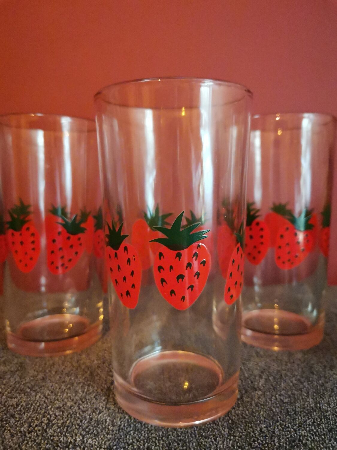 Spring strawberry glass