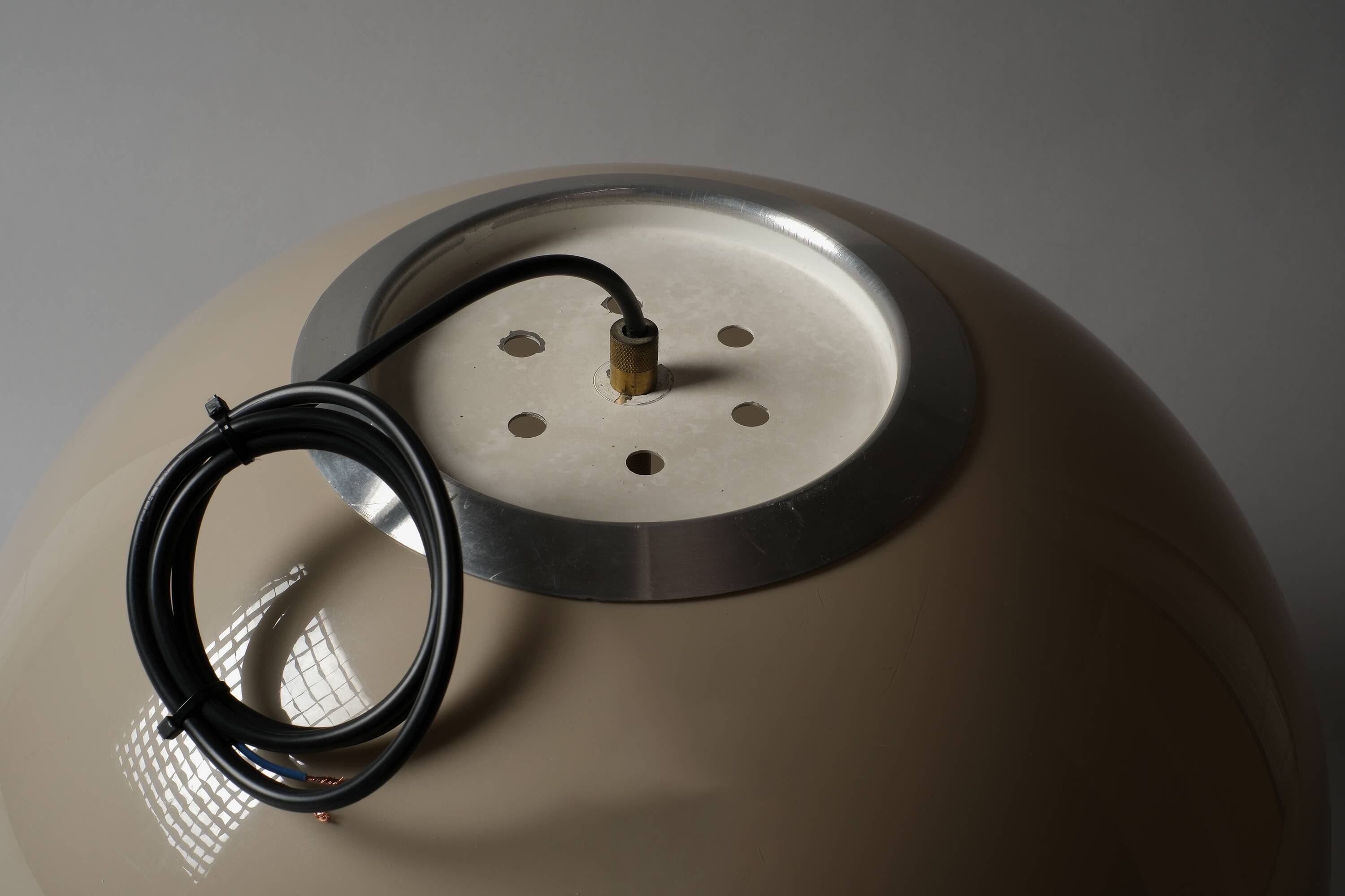 Dijkstra Lampen Mocha-Brown Acrylic Dome Pendant Lamp, 1970s Space Age.