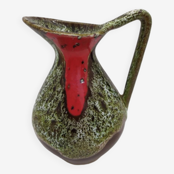 Modernist glazed enamel pitcher
