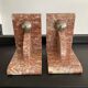 Pair of art deco series-books in marble and brass