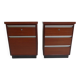 Mid century set of 2 mahogany filing cabinets