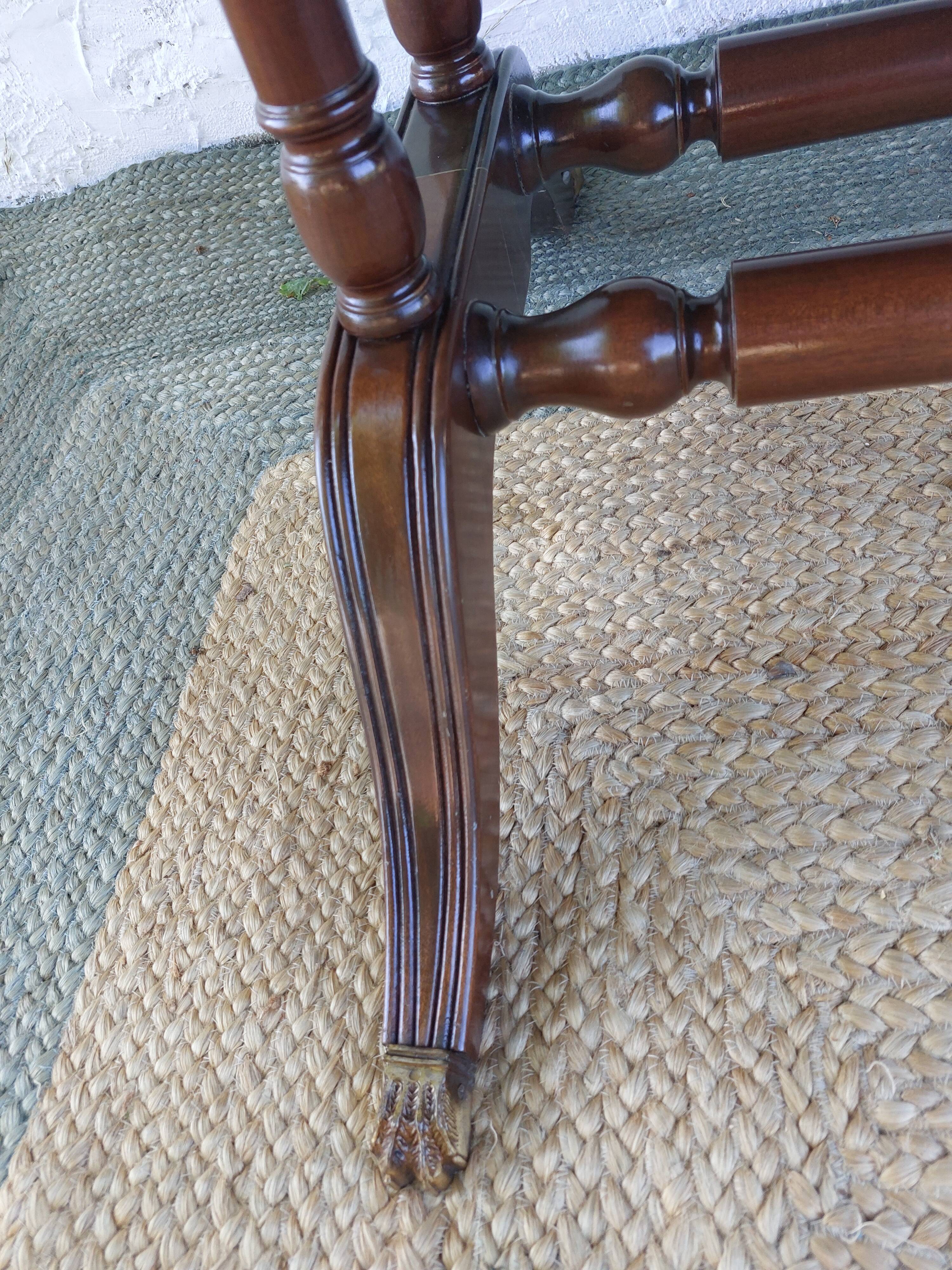 English desk and lyre chair, leather, extensions.
