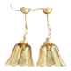 Pair of vintage spike-patterned pendant lights