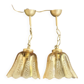 Paire de suspensions baladeuses motifs épis vintage