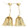 Pair of vintage spike-patterned pendant lights