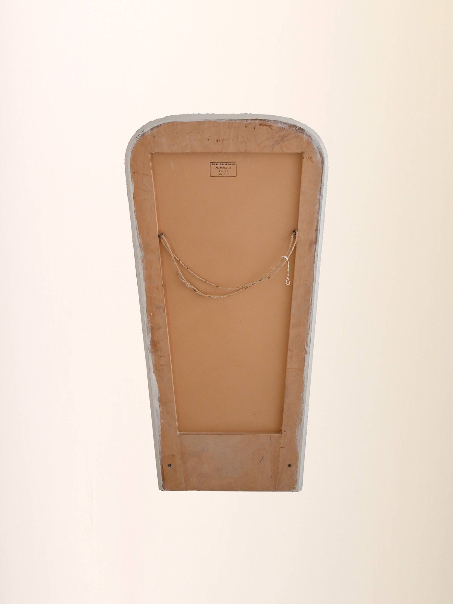 Decorative mirror with white painted wooden frame and gold details