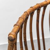 Pair of wooden and faux leather chairs by Alberto Smania, 1970s vintage modernism