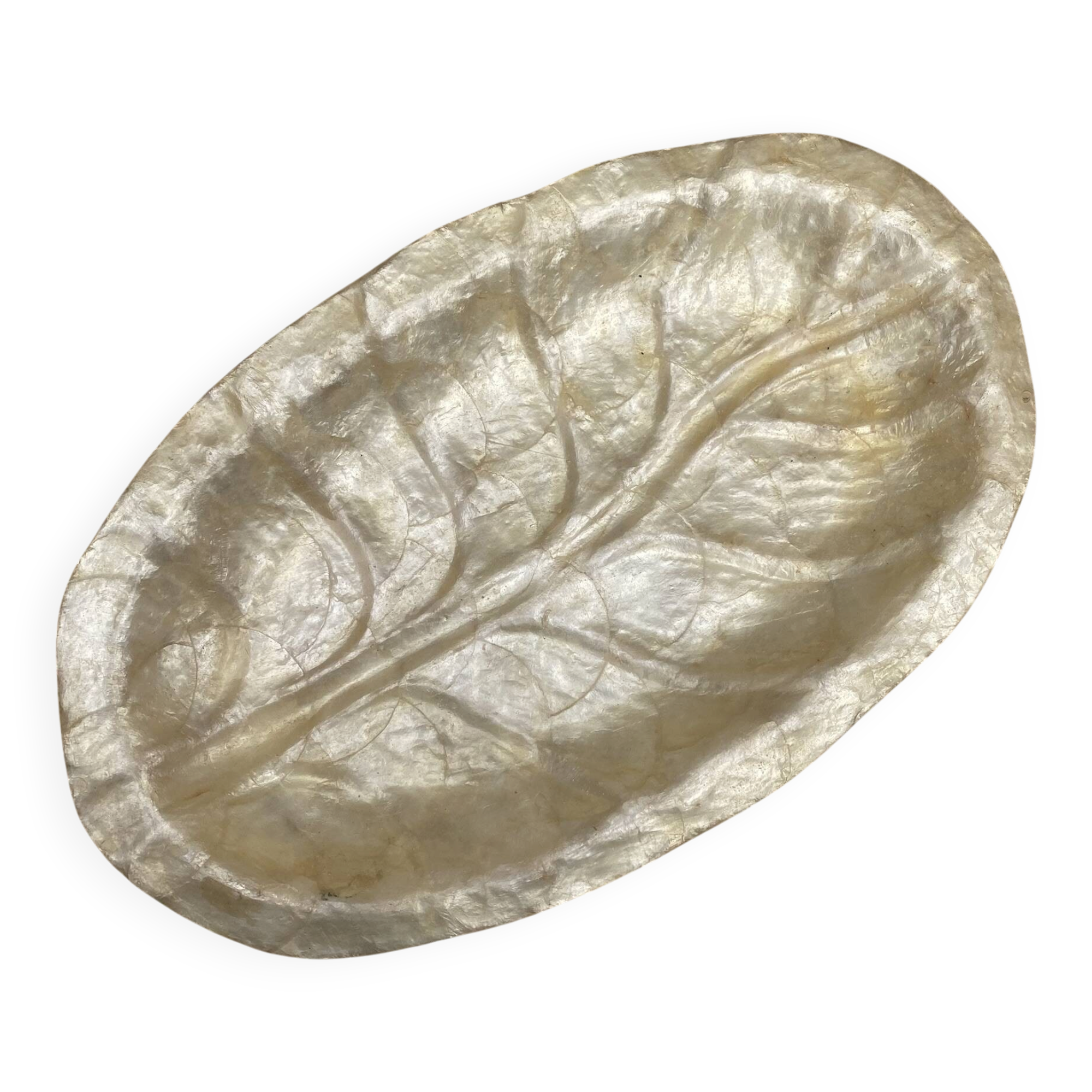 Vintage shell dish made of Capiz.