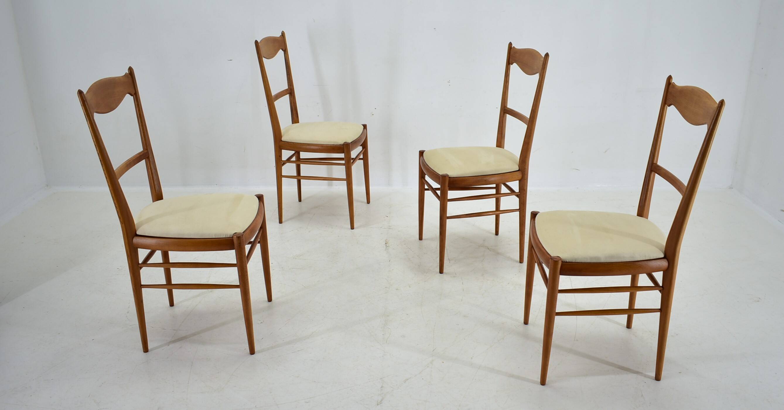 1970s set of 4 dining chairs by Drevotvar, Czechoslovakia