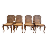 Suite of 8 Louis XV style chairs in canning