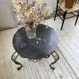 René Drouet coffee table in metal and black marble
