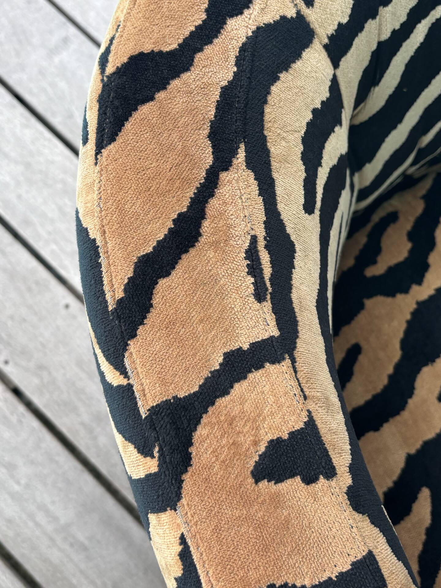 Pair of leopard velvet Schwartz armchairs