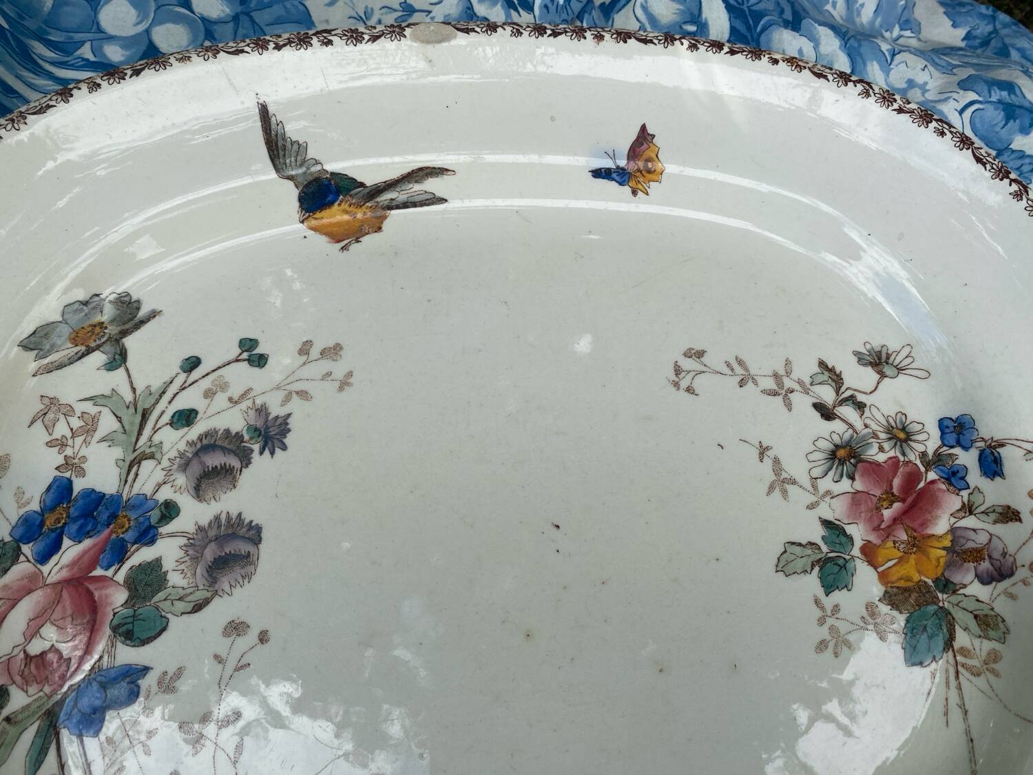 Large polychrome ironstone dish from Le Grand Comptoir