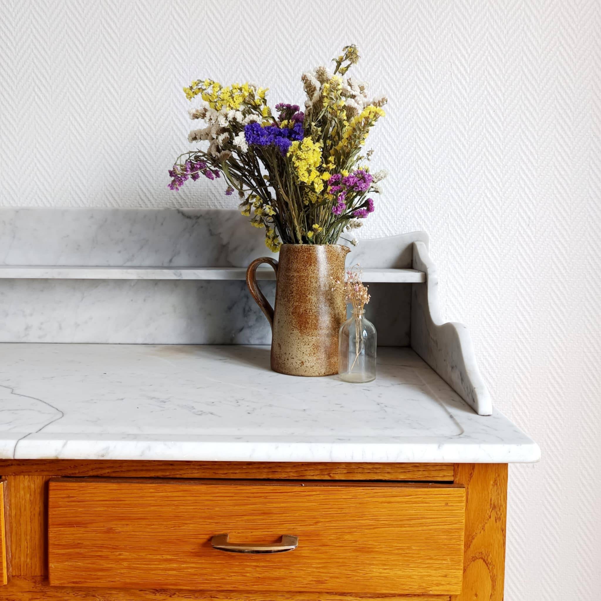 Art Deco marble bathroom cabinet