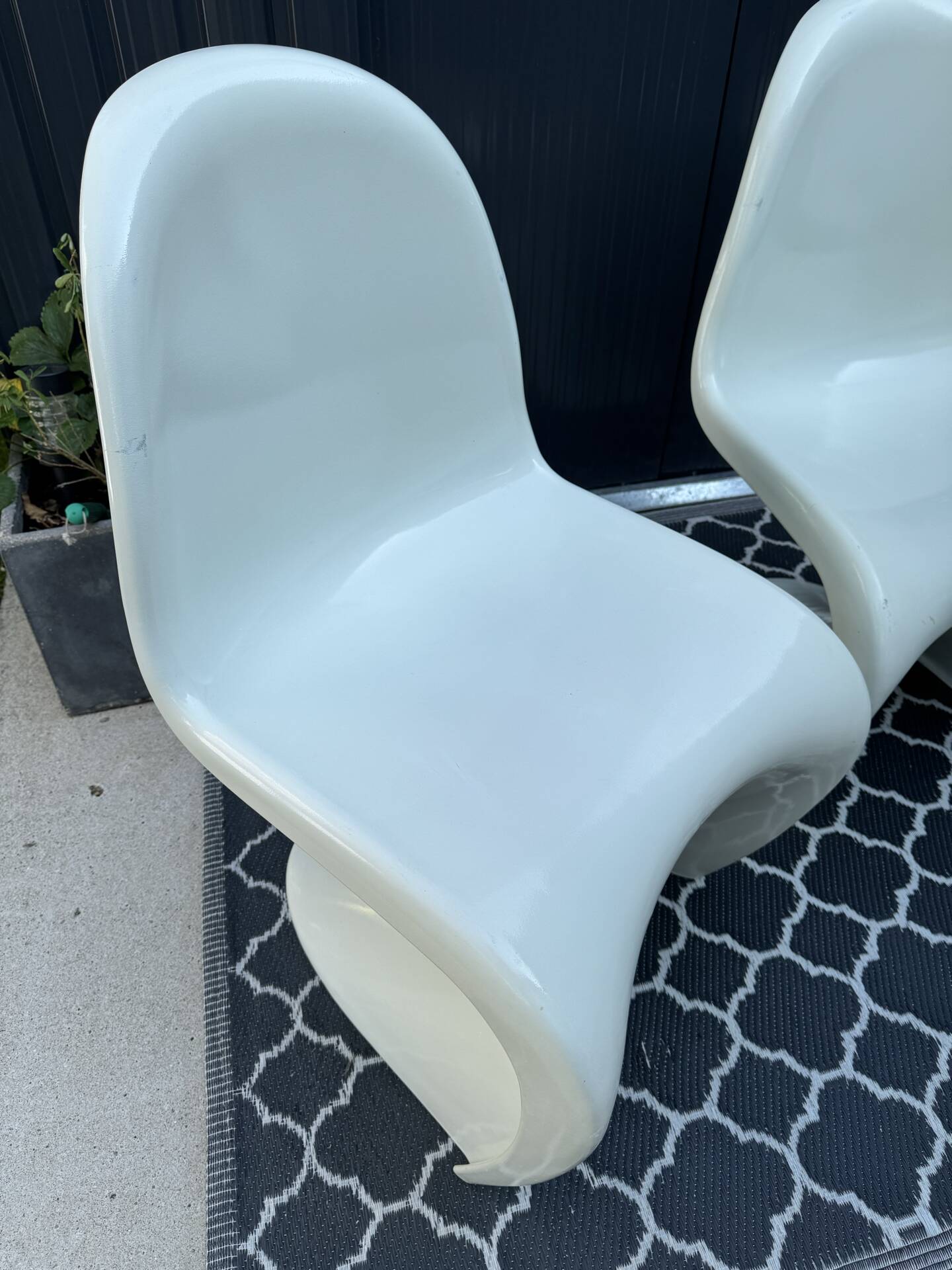 Lot de 3 chaises S vintage blanches dans le style Panton chair - Vitra
