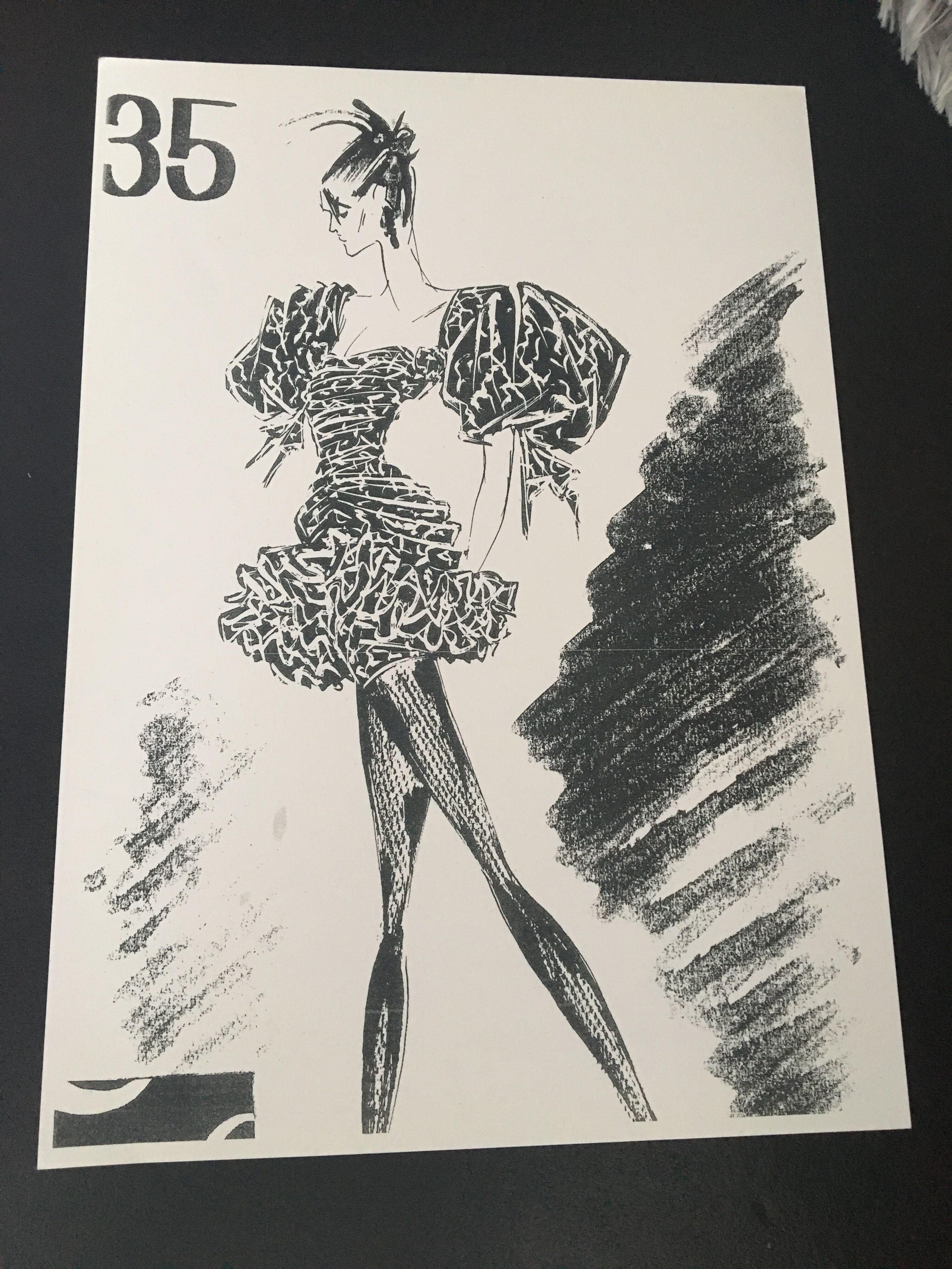 Lot of 3 fashion sketches for press