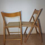 Paire de chaises pliantes cannées