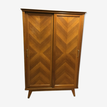 Armoire penderie vintage 1960 2 portes coulissantes