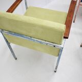 1960s Set of Eight Iron and Wood Armchairs/Dining Chairs,Czechoslovakia