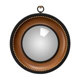 Miroir convexe cadre marron et noir