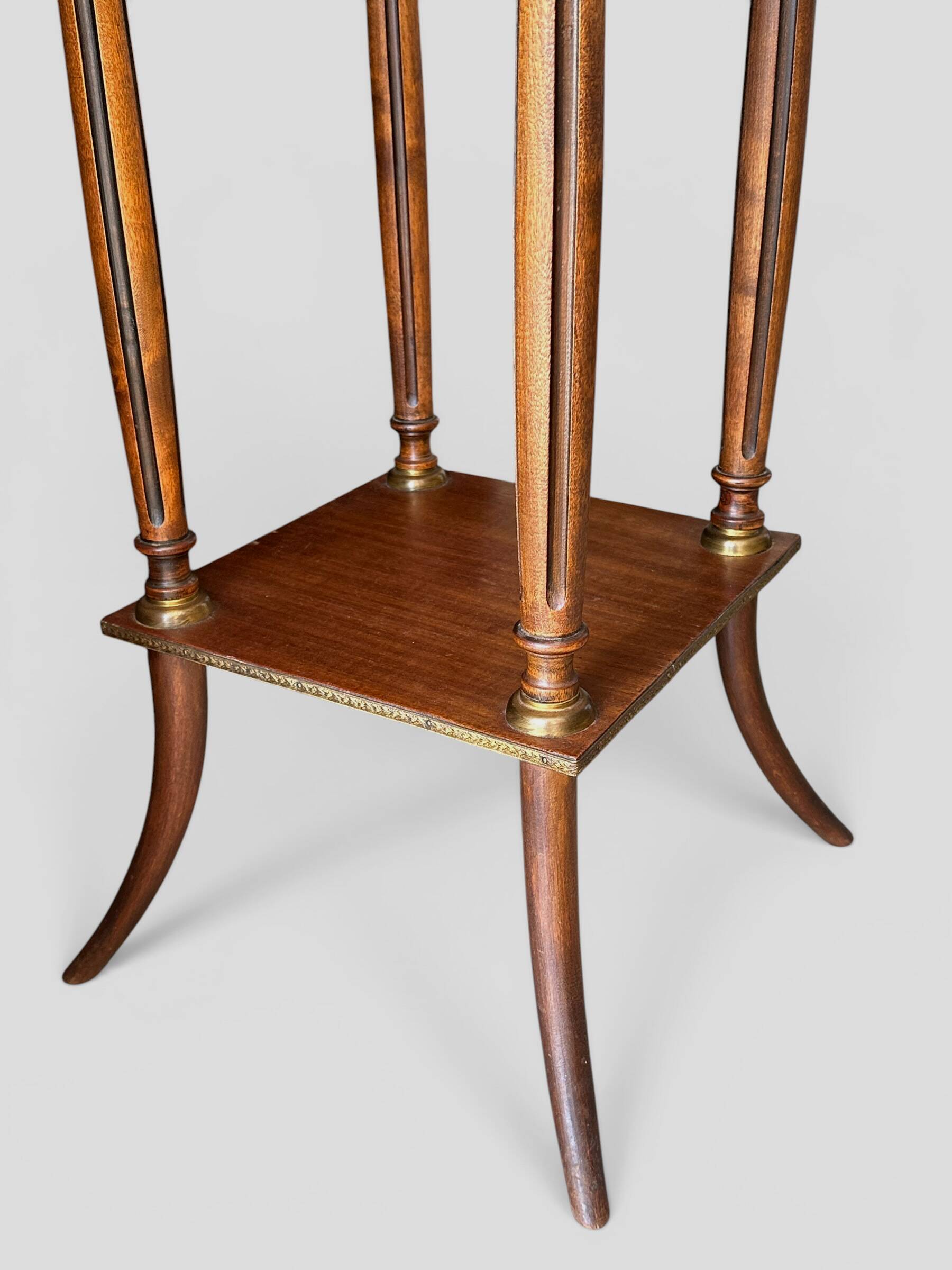 Mahogany, marble and bronze side table / guéridon in Louis XVI style.