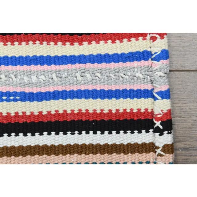 Tapis de couloir vintage turc Oushak fait main en laine et coton, années 1970
