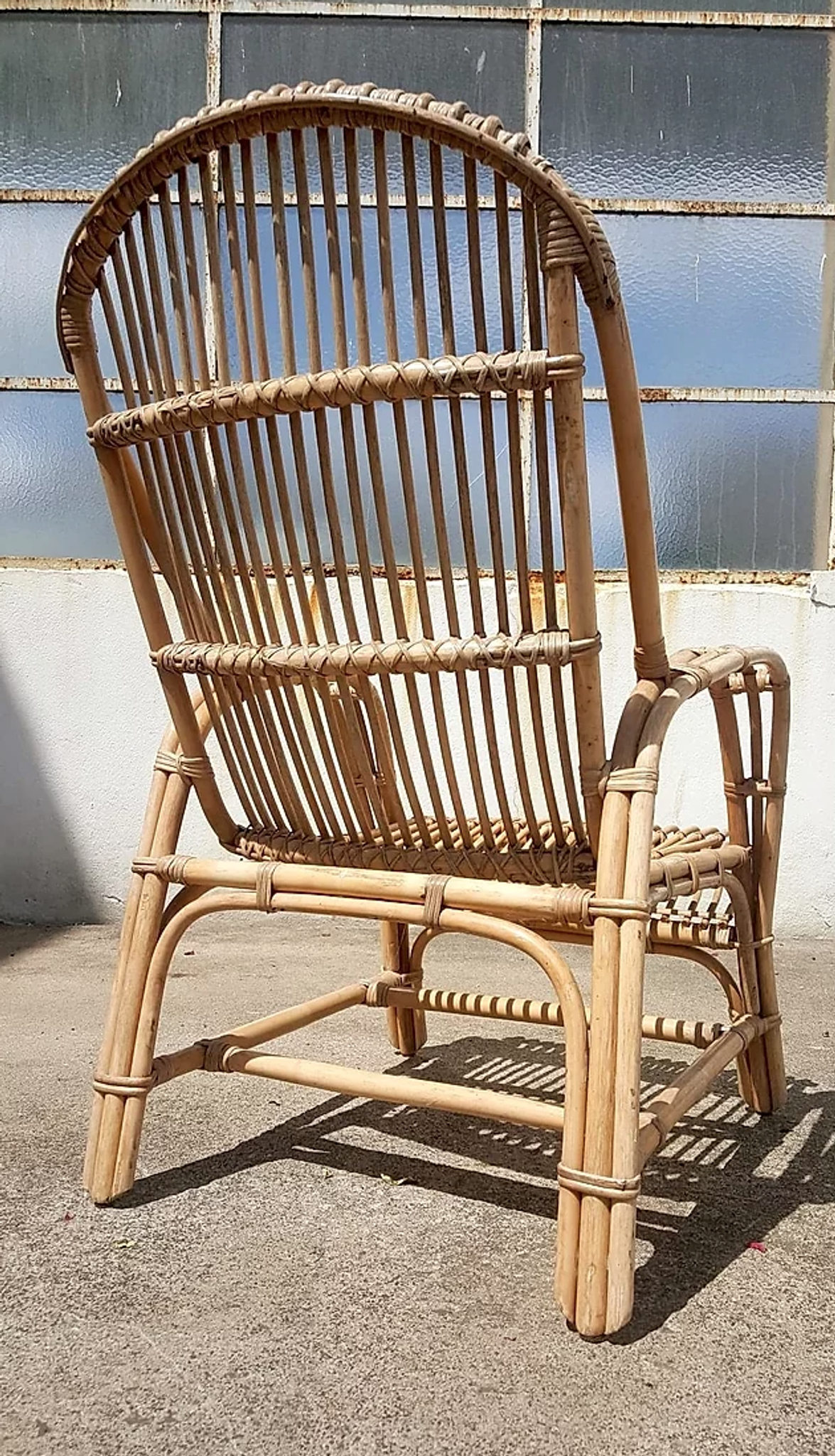 Fauteuil en rotin années 60