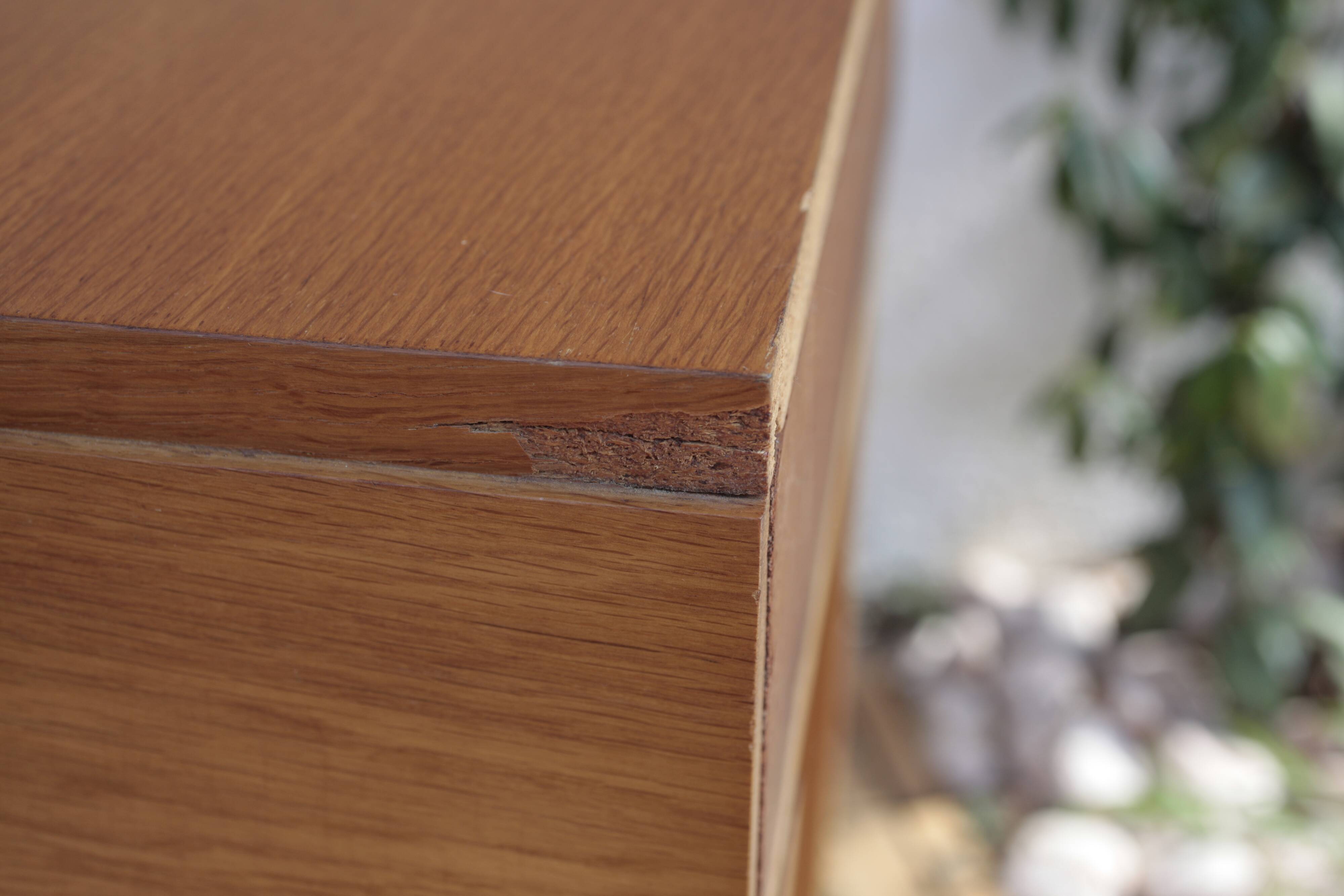 Vintage blond oak bedside table