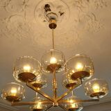 Extremely rare - 9-light chandelier, 1970s - Vintage