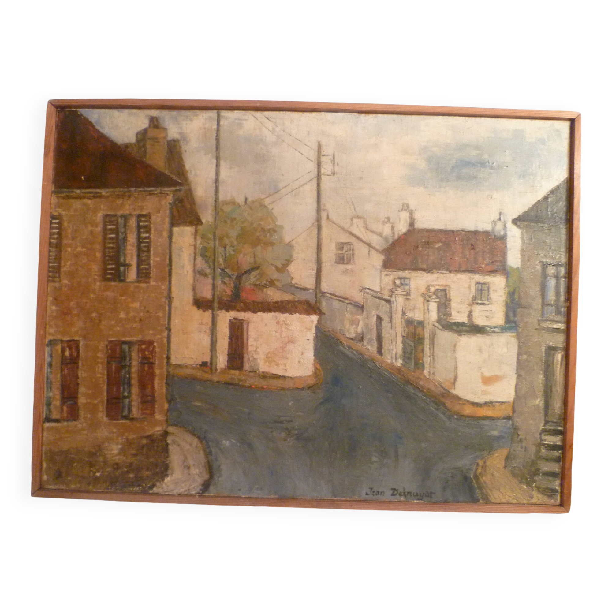 "subsurb street" signed jean deknuyat modernist