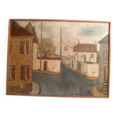 Tableau hstoile "rue de banlieue" signé jean deknuyat moderniste