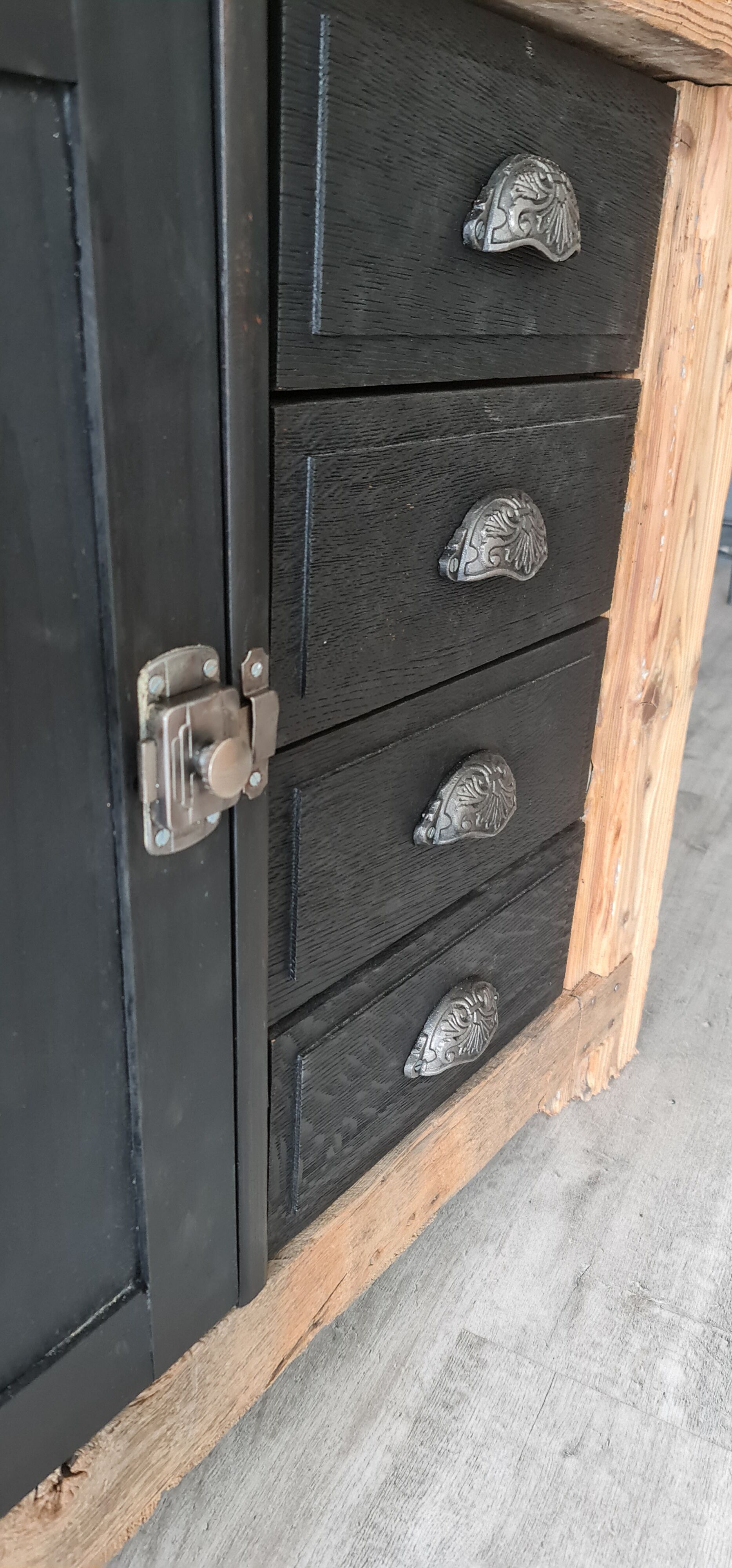 Old workbench furniture by trade four drawers and a door