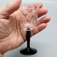 6 liqueur glasses on black opaline foot france, onyx luminarc vintage