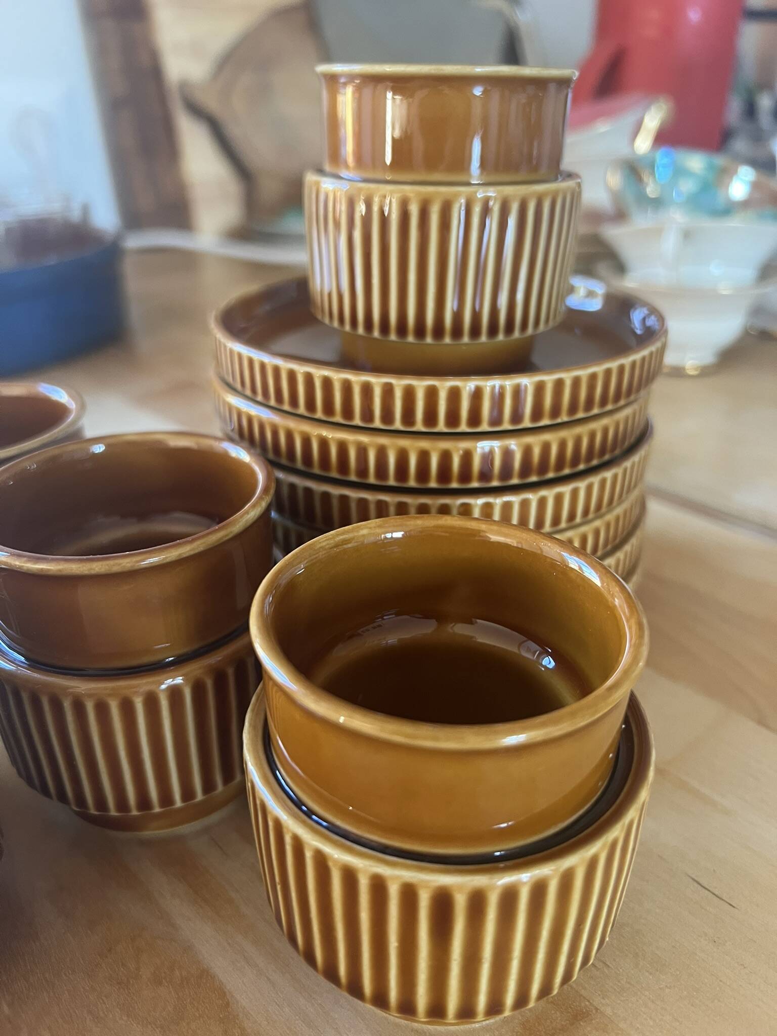 Vintage Italian espresso service Tognana – brown glazed stoneware