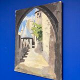 Huile sur panneau vintage
