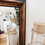 Wooden and black mirror