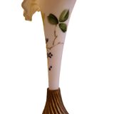 Opaline Vase On Bronze Base, Early 20th Century.