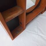 Round mirrored wooden shelf from the 80s