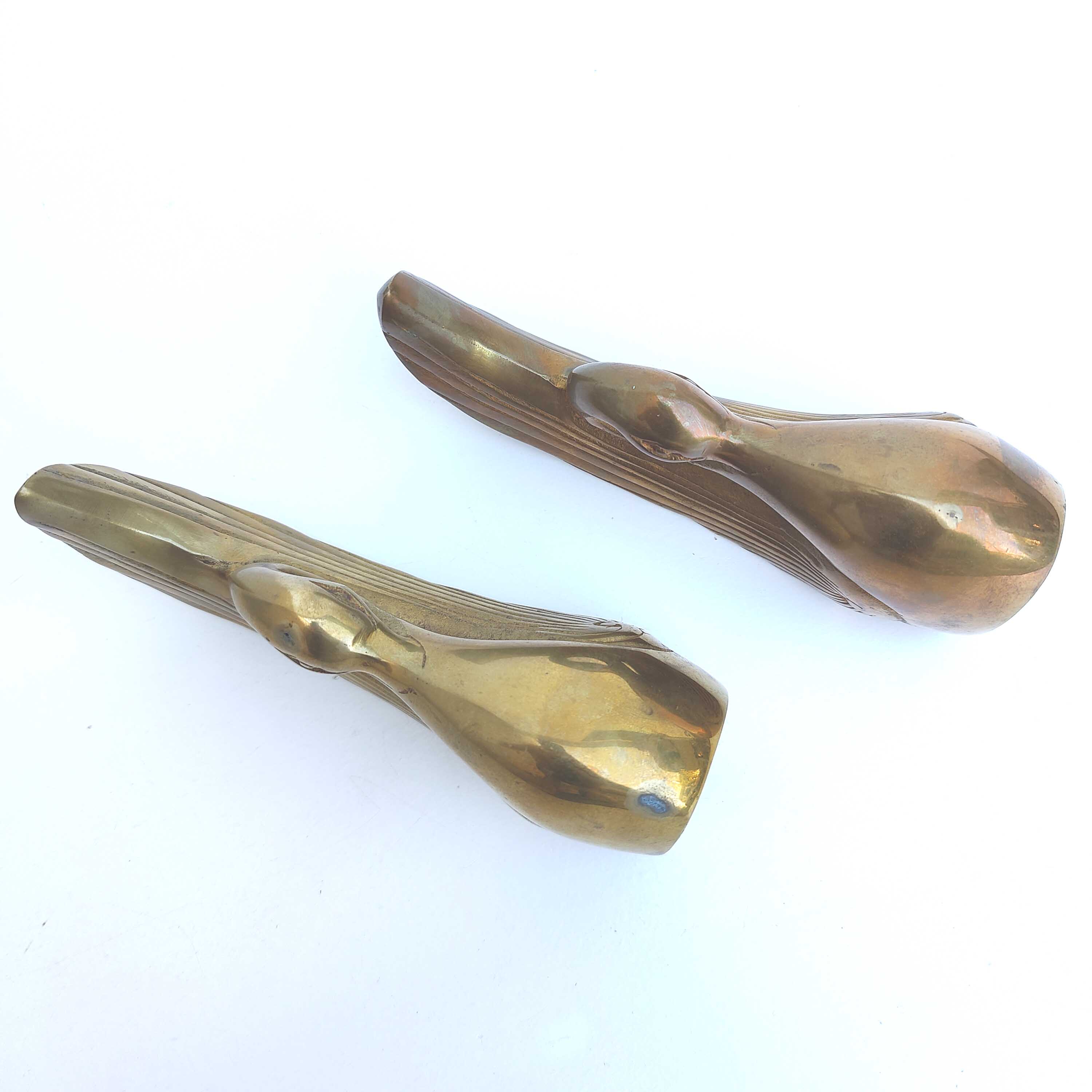 Pair of brass swan books greenhouse
