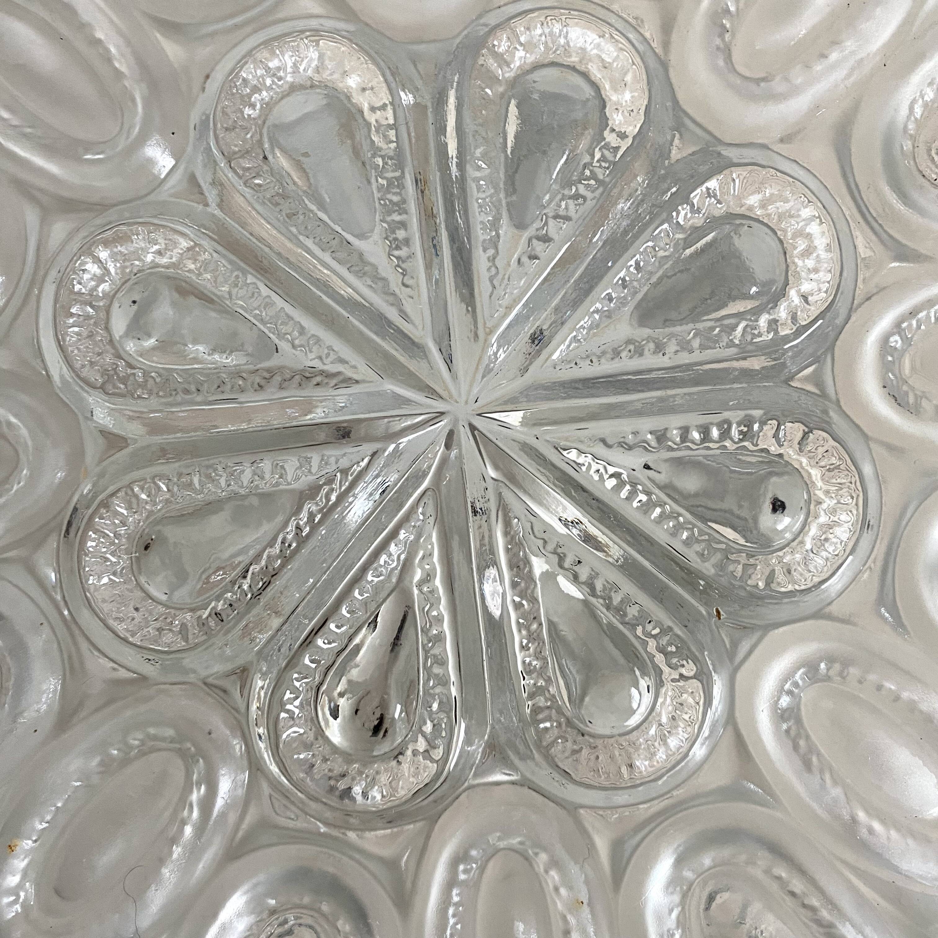 Vintage round molded glass ceiling light