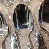 12 silver-plated metal mocha spoons, Ercuis Valencay silversmith, 10cm