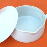 Covered Pan Real Porcelain of Great Fire Button Plug / Straight Handle