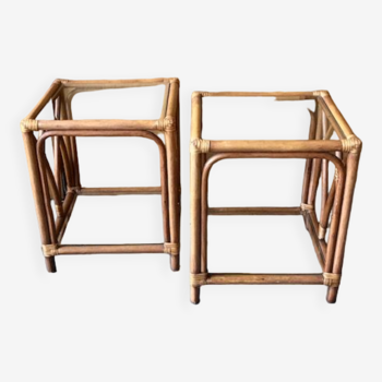 Bamboo and rattan bedside tables