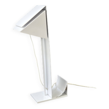 Vintage 1980s lamp in white lacquered metal