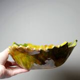 Vintage ceramic slip autumn leaf cup