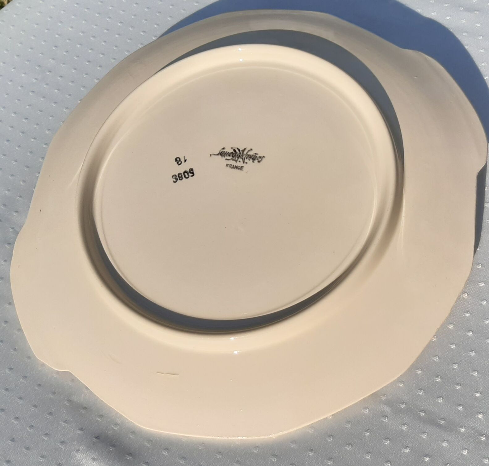 Porcelain dish Sarreguemines numbered