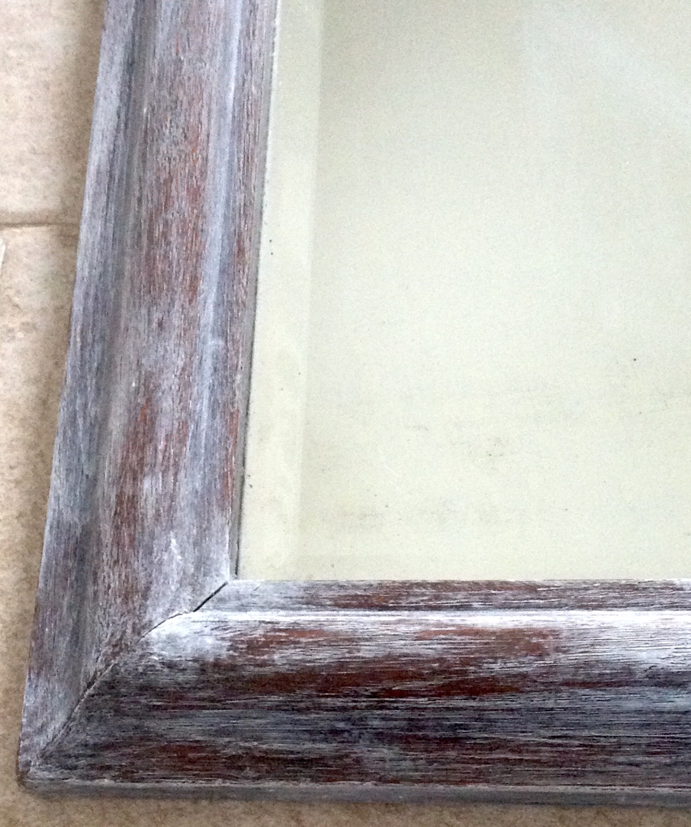 White beveled 81x68cm mirror