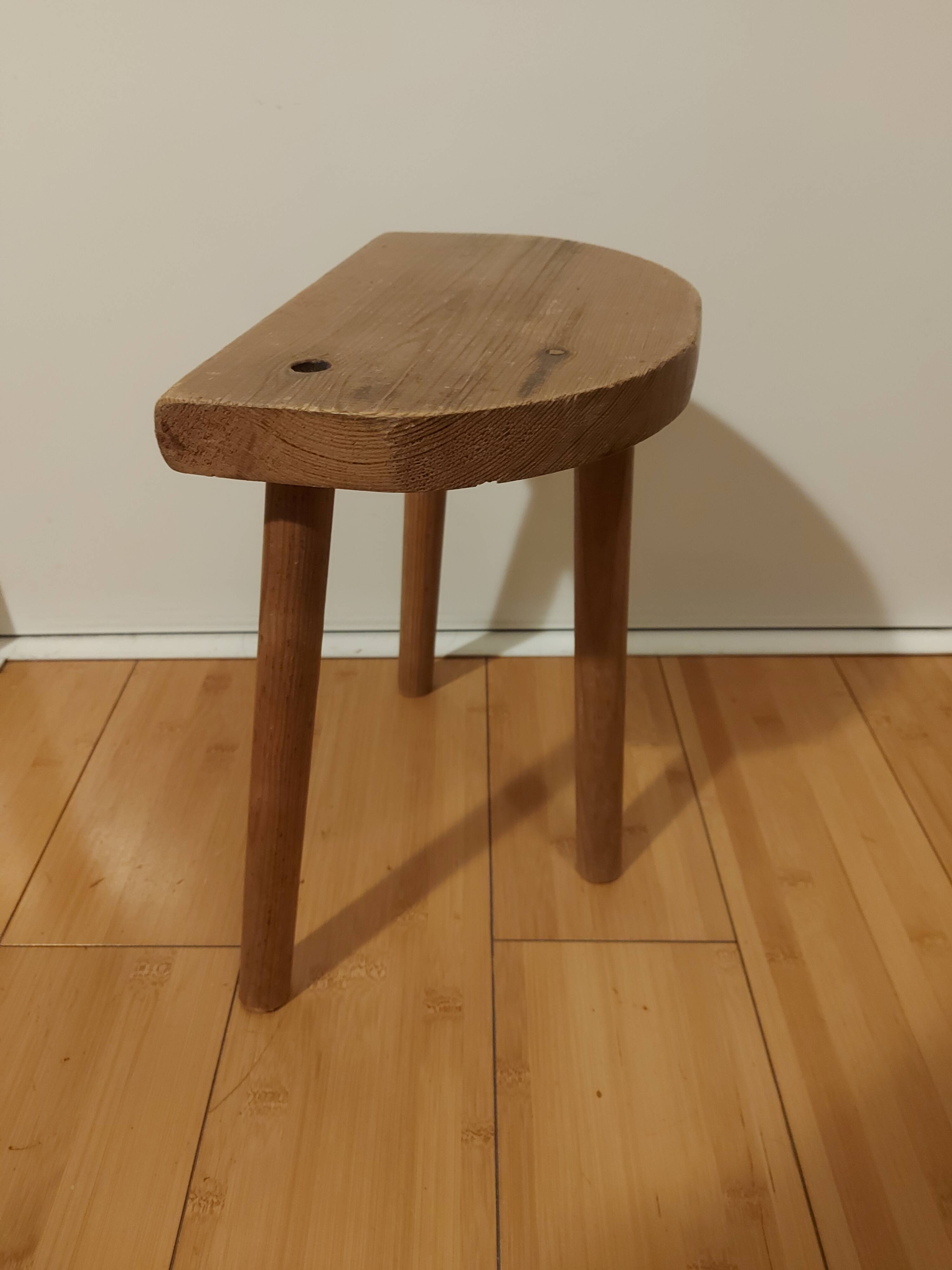 Vintage tripod wooden stool