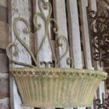 Patinated iron wall planter